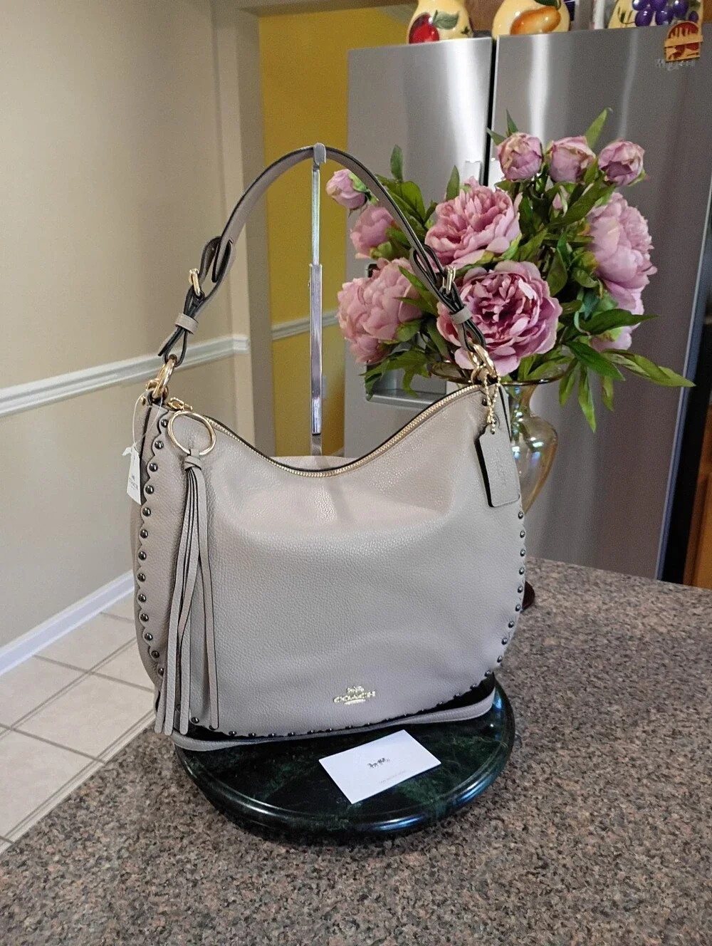 NWT Coach Sutton Hobo Scallop Rivets
